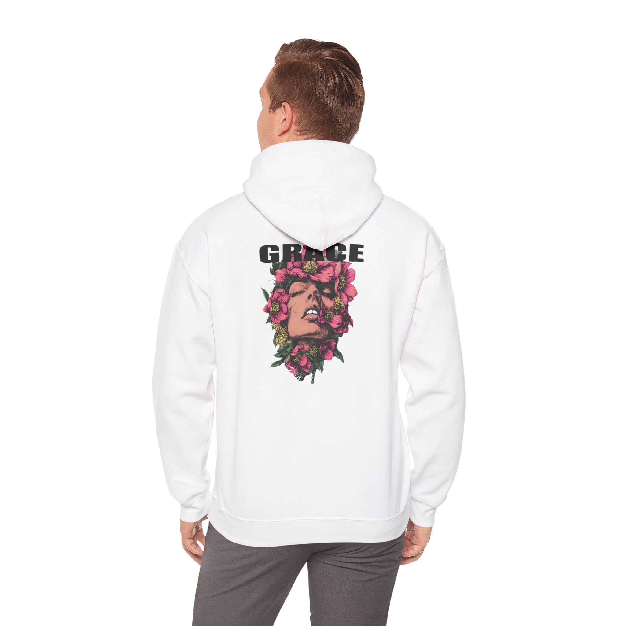 Grace Floral Hoodie - Women's Aesthetic Flower Face Pullover