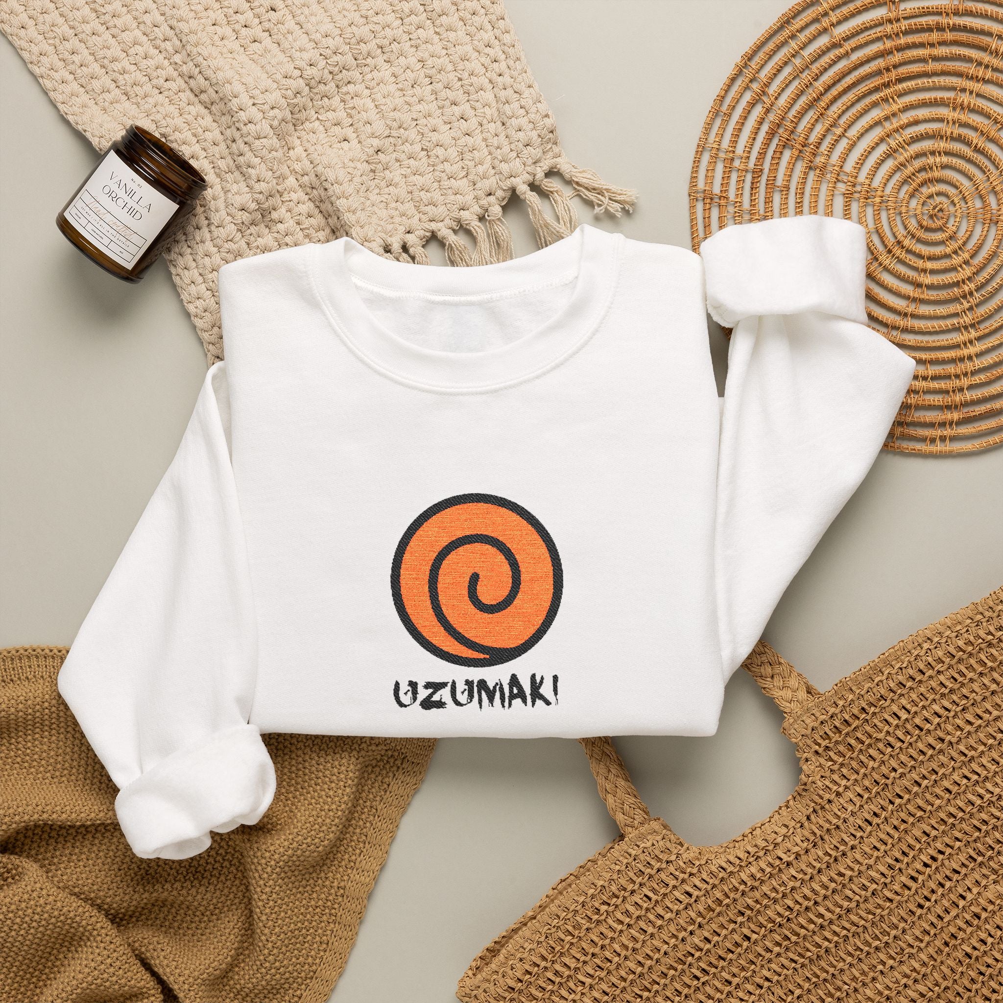 Uzumaki Spiral Crewneck Sweatshirt - Cute Anime-Inspired Logo Crew