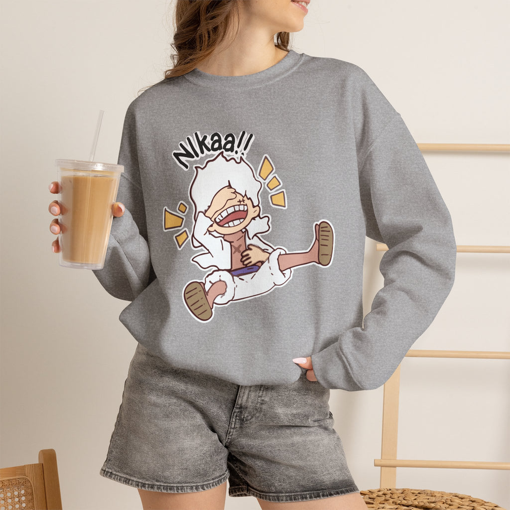 Nikaaa! Cartoon Laugh Crewneck Sweatshirt