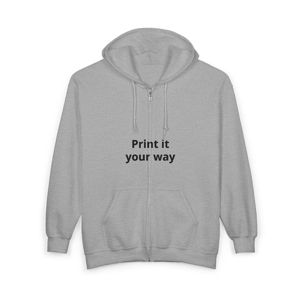 Full Zip Hoodie - Custom Embroidery & Print | Personalize Your Own Text or Design