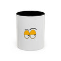 Skeptical Eyes Accent Coffee Mug - Funny Rolling Eyes Emoji Mug