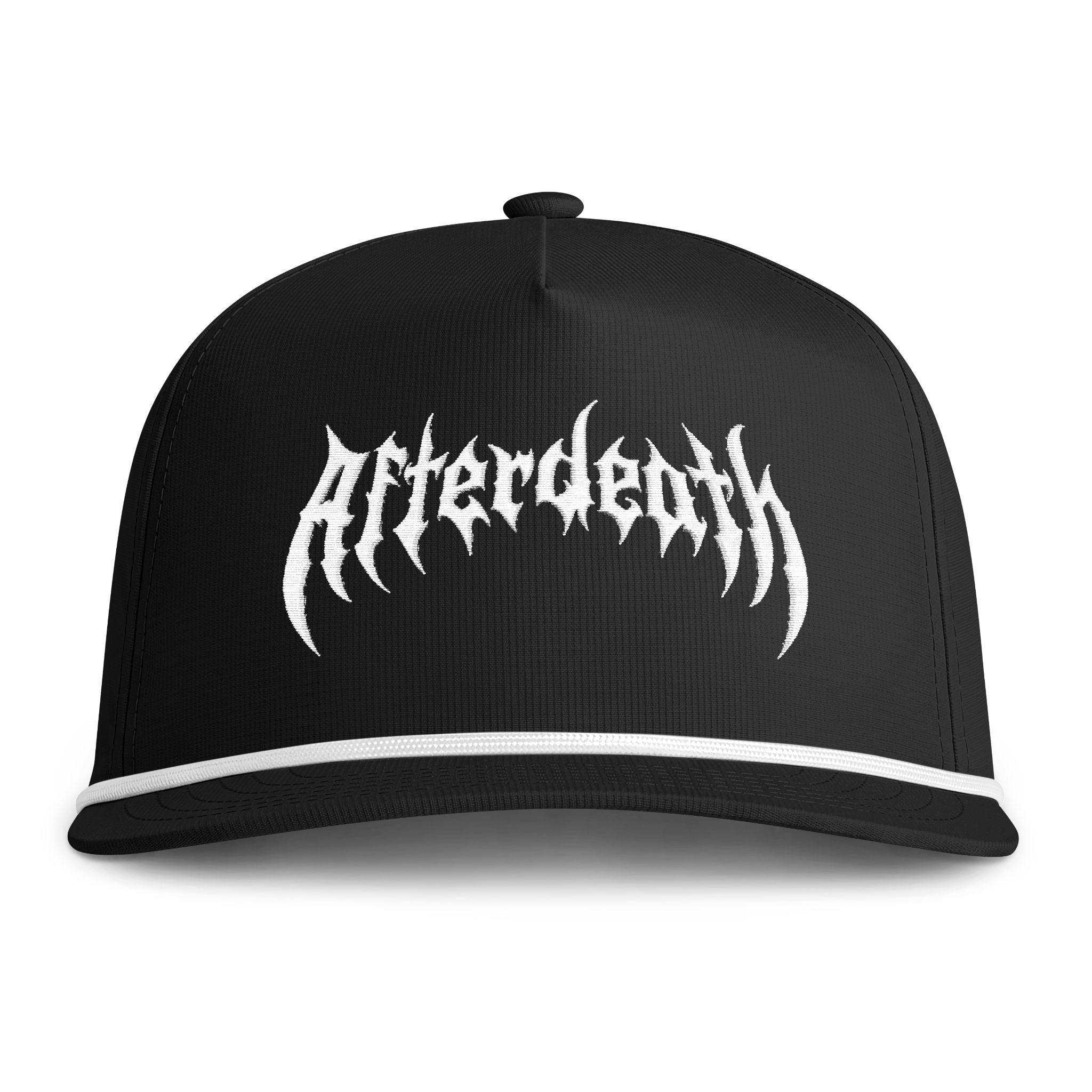Rope Cap - 'Afterdeath' Distressed Metal Logo Trucker Hat