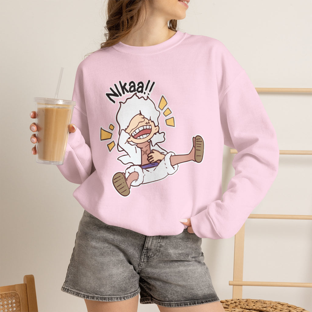 Nikaaa! Cartoon Laugh Crewneck Sweatshirt