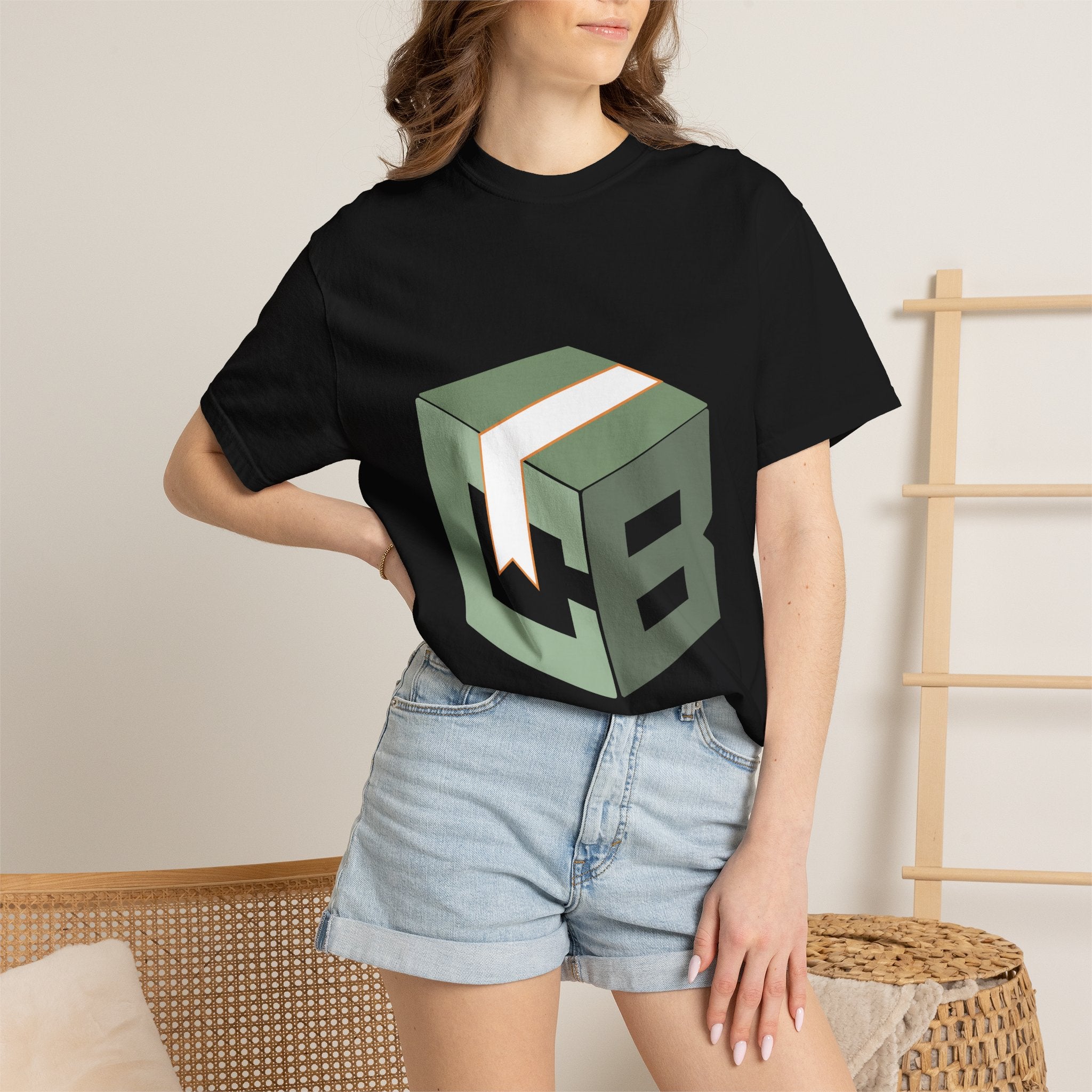 Cube Logo T-Shirt - Green 3D Box Graphic Tee
