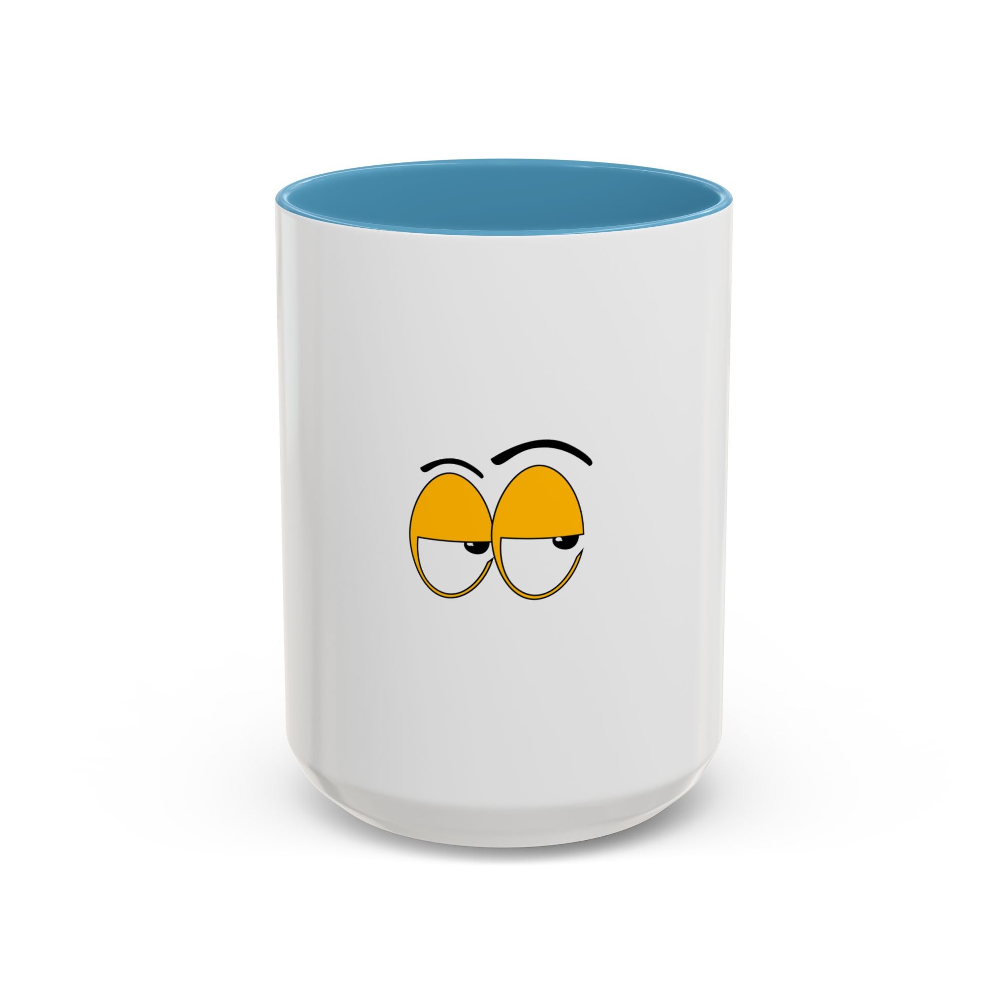 Skeptical Eyes Accent Coffee Mug - Funny Rolling Eyes Emoji Mug