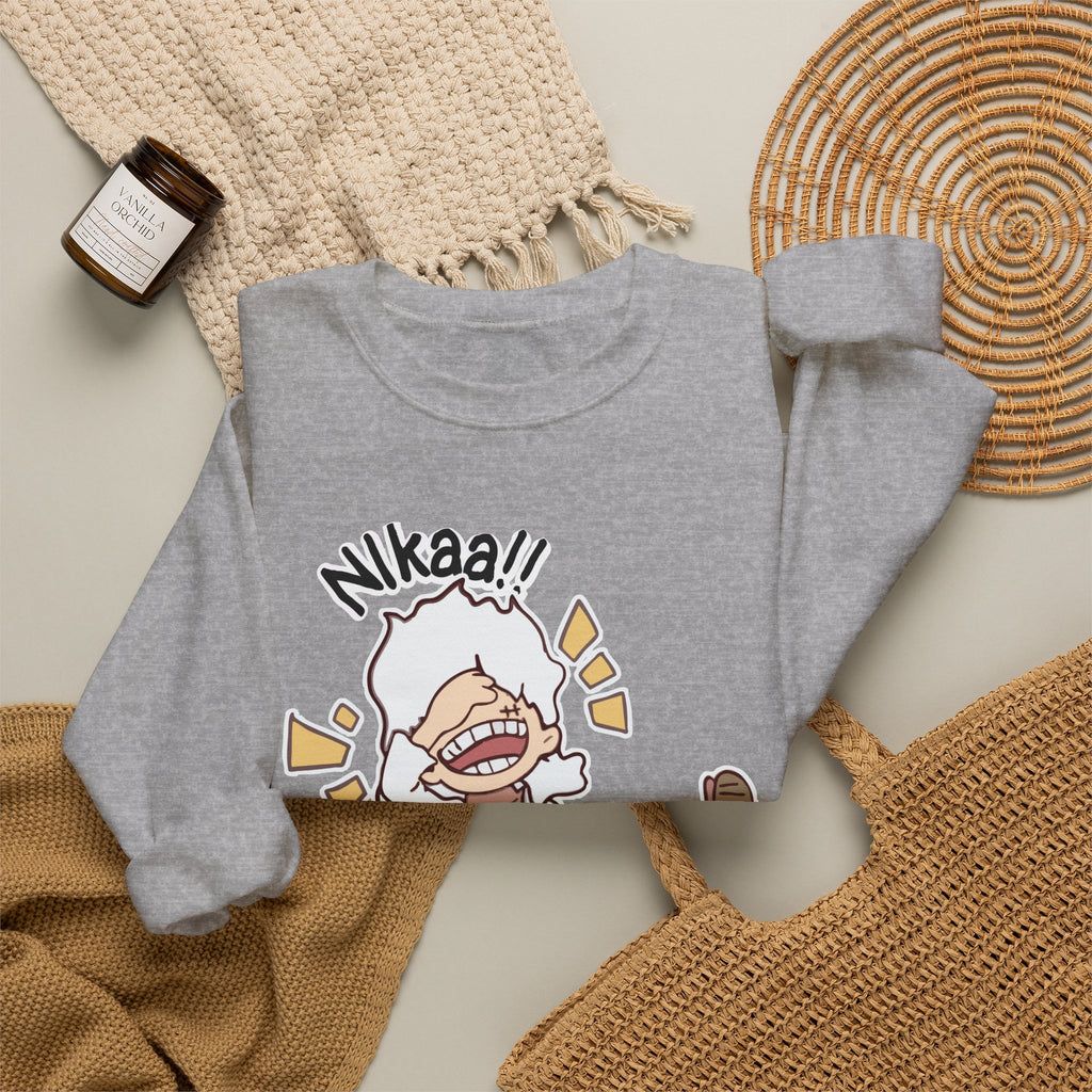 Nikaaa! Cartoon Laugh Crewneck Sweatshirt