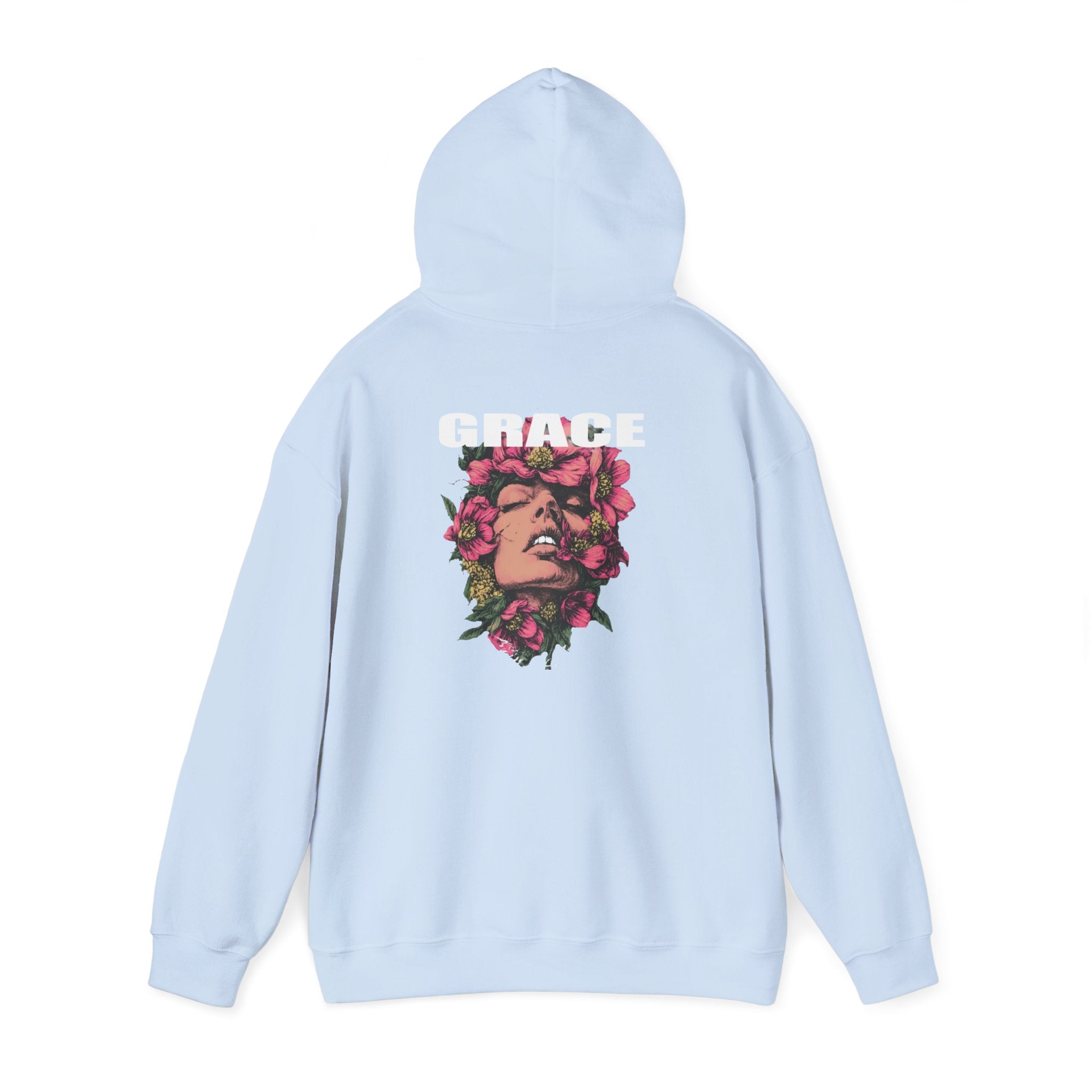Grace Floral Hoodie - Women's Aesthetic Flower Face Pullover