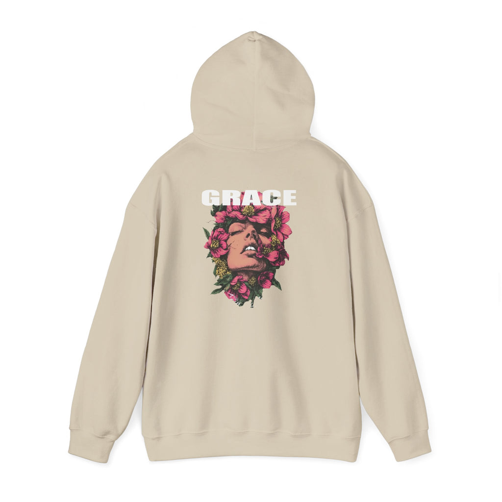 Grace Floral Hoodie - Women's Aesthetic Flower Face Pullover