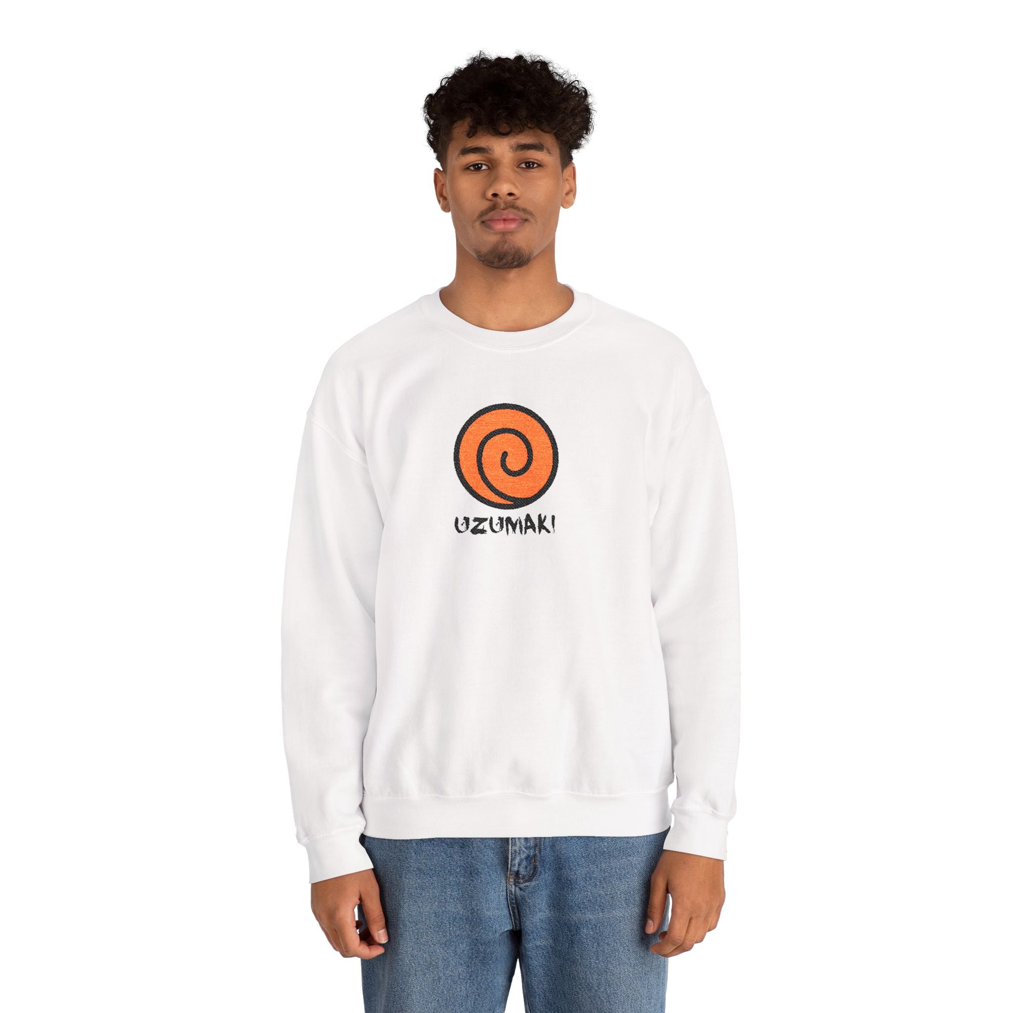 Uzumaki Spiral Crewneck Sweatshirt - Cute Anime-Inspired Logo Crew
