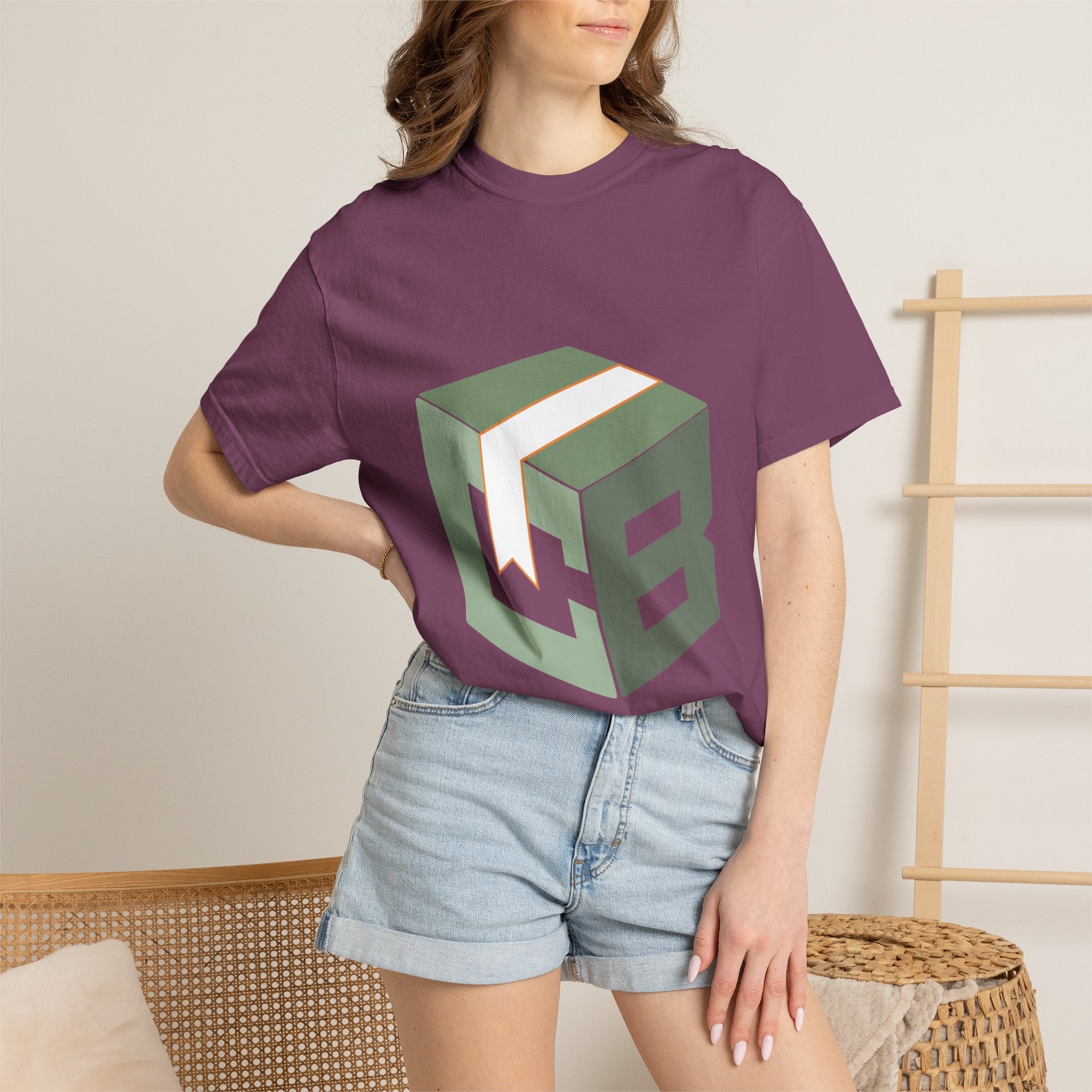 Cube Logo T-Shirt - Green 3D Box Graphic Tee