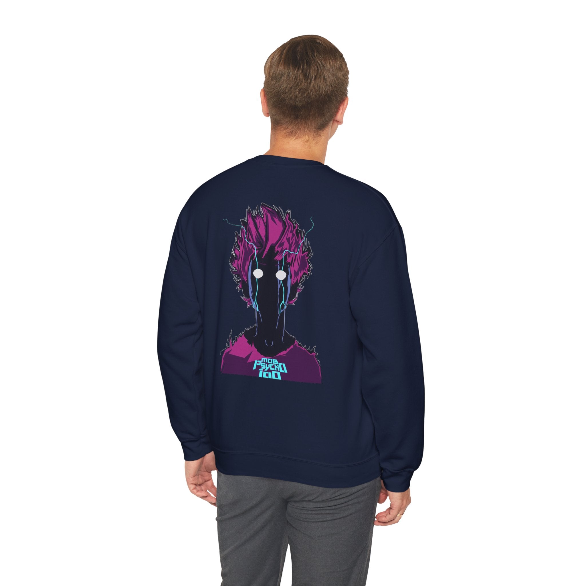 Psycho 100 Crewneck Sweatshirt – Anime Dark Silhouette Graphic