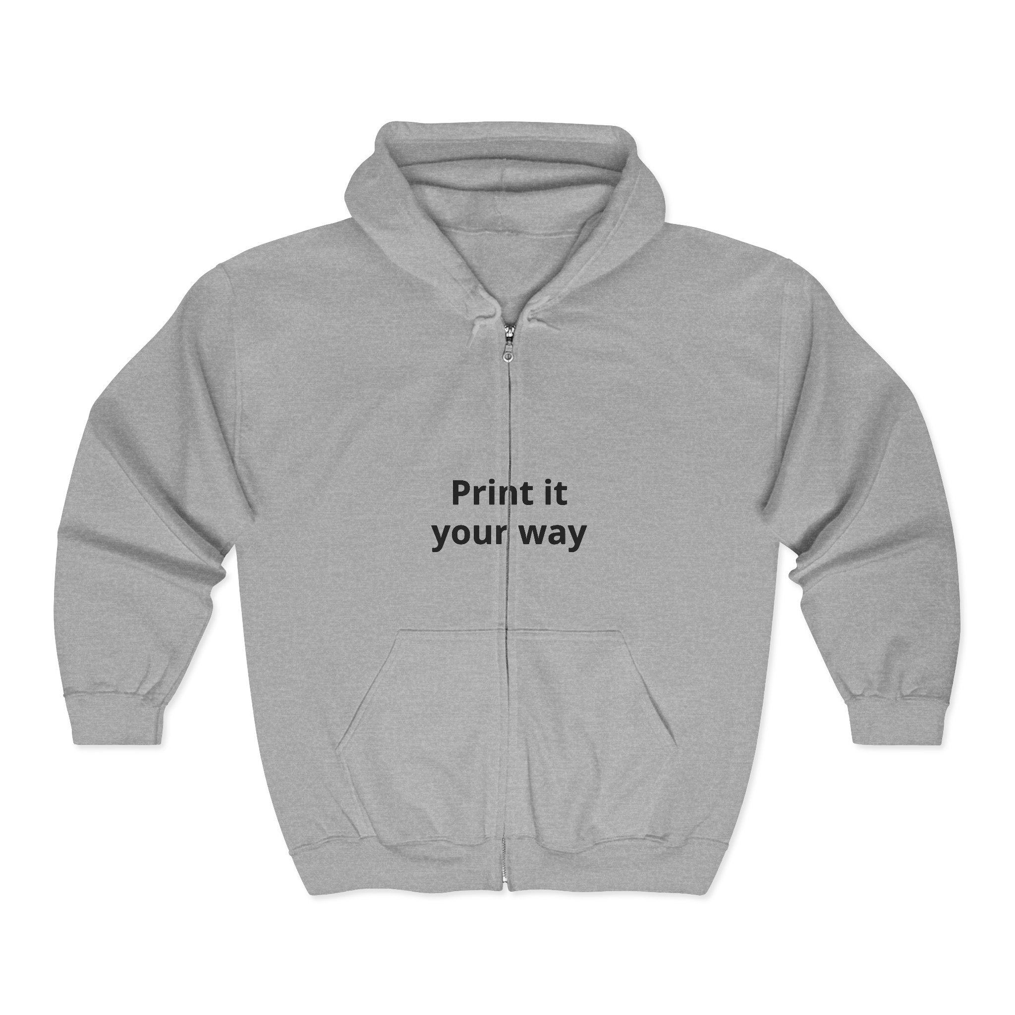 Full Zip Hoodie - Custom Embroidery & Print | Personalize Your Own Text or Design