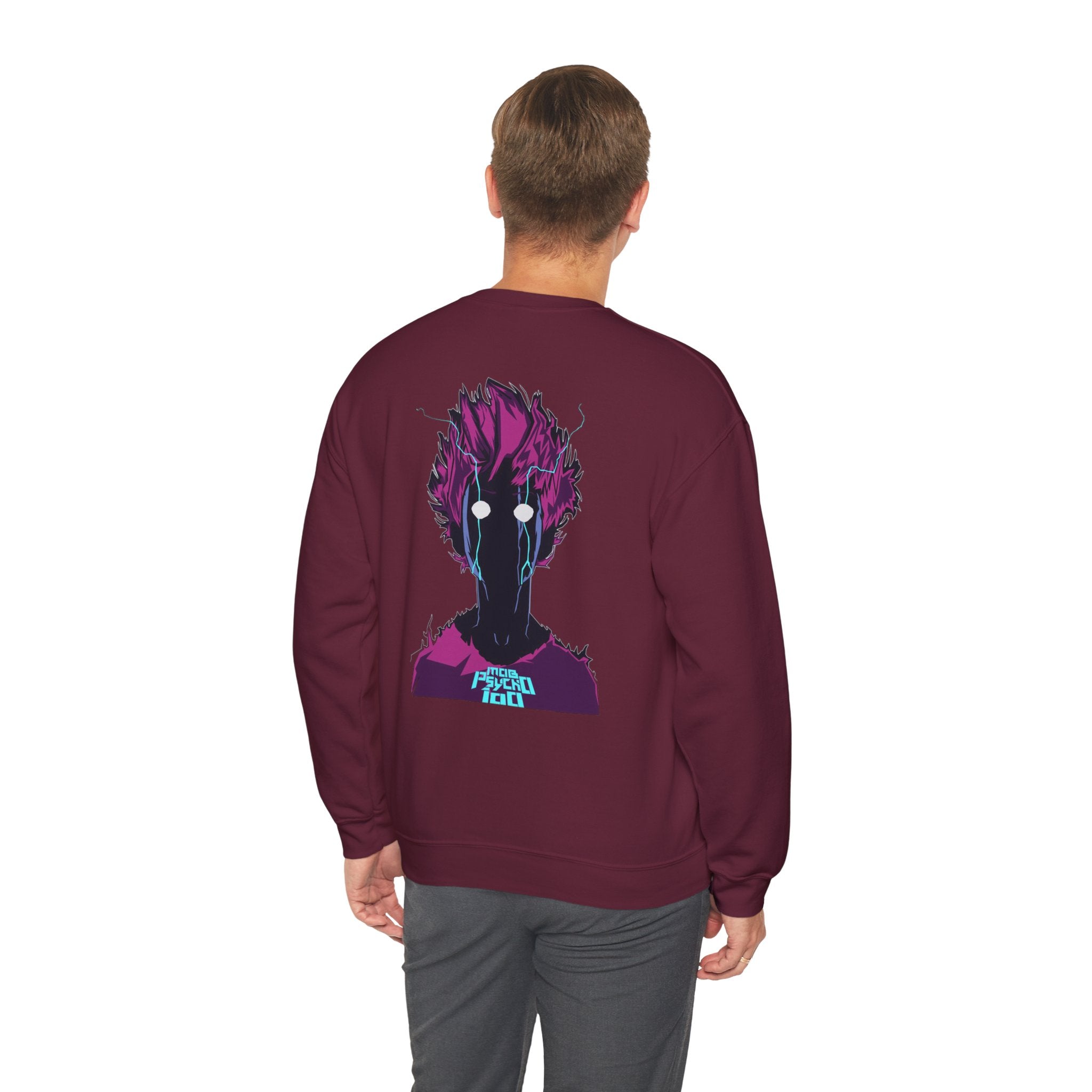 Psycho 100 Crewneck Sweatshirt – Anime Dark Silhouette Graphic