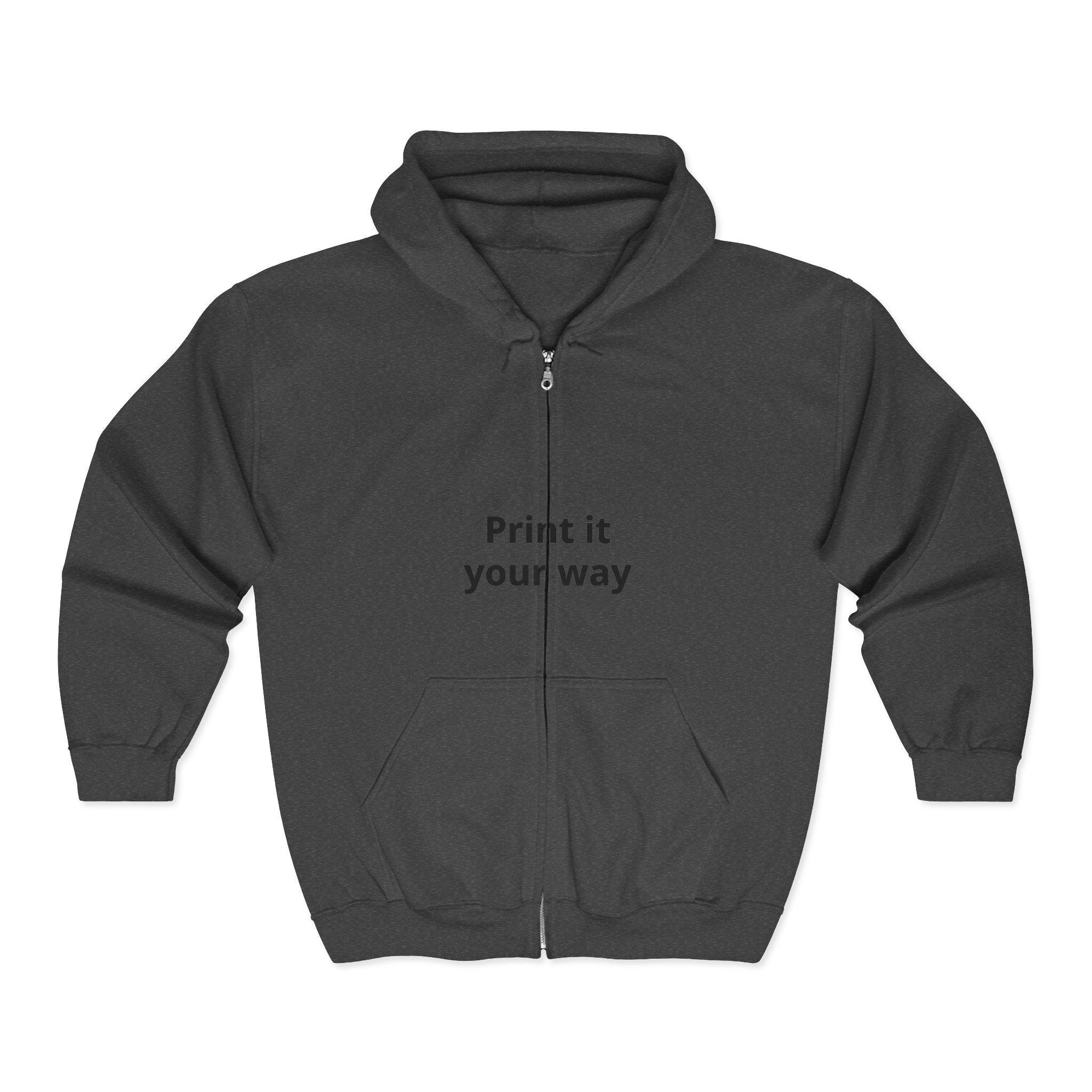 Full Zip Hoodie - Custom Embroidery & Print | Personalize Your Own Text or Design