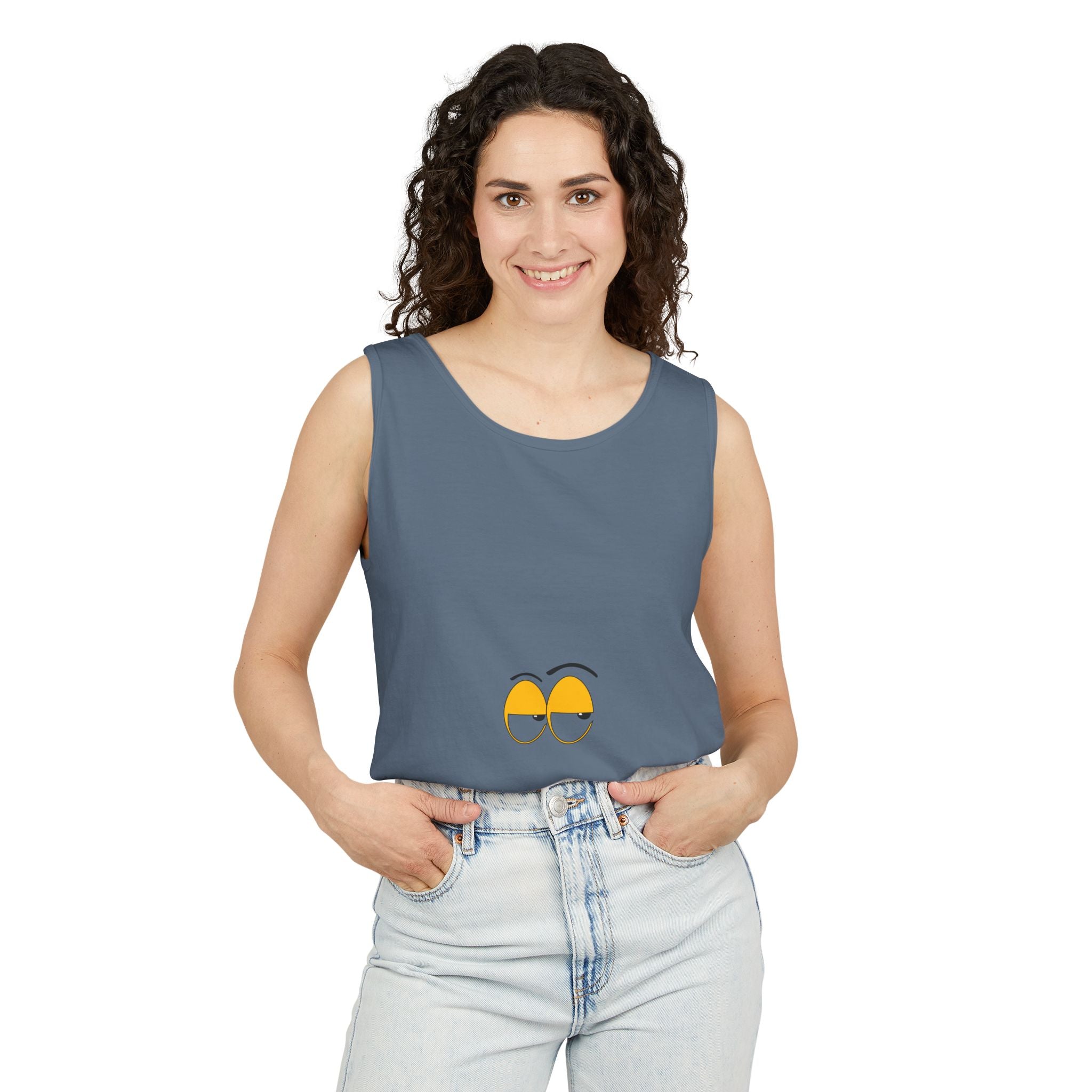 Sleepy Eyes Tank Top - Custom Text Graphic Tank | Personalize Your Own Message