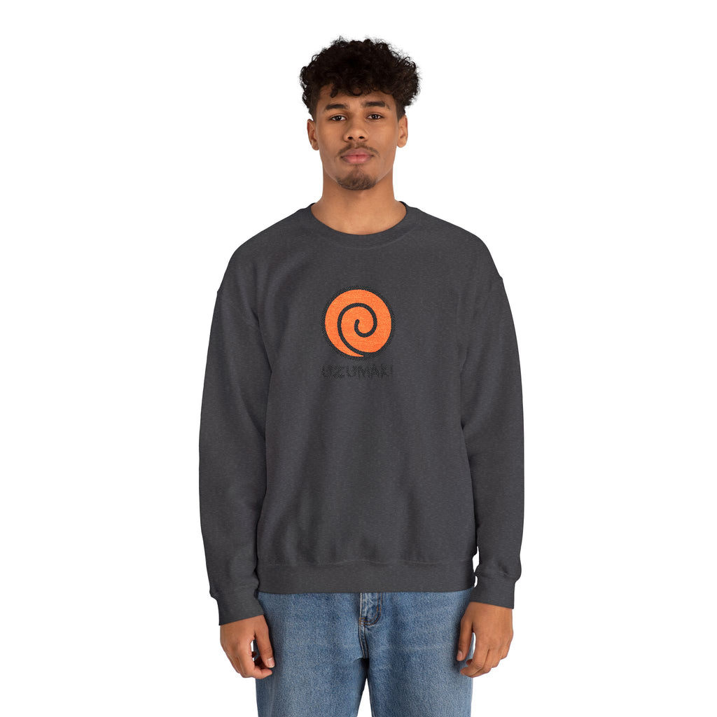 Uzumaki Spiral Crewneck Sweatshirt - Cute Anime-Inspired Logo Crew