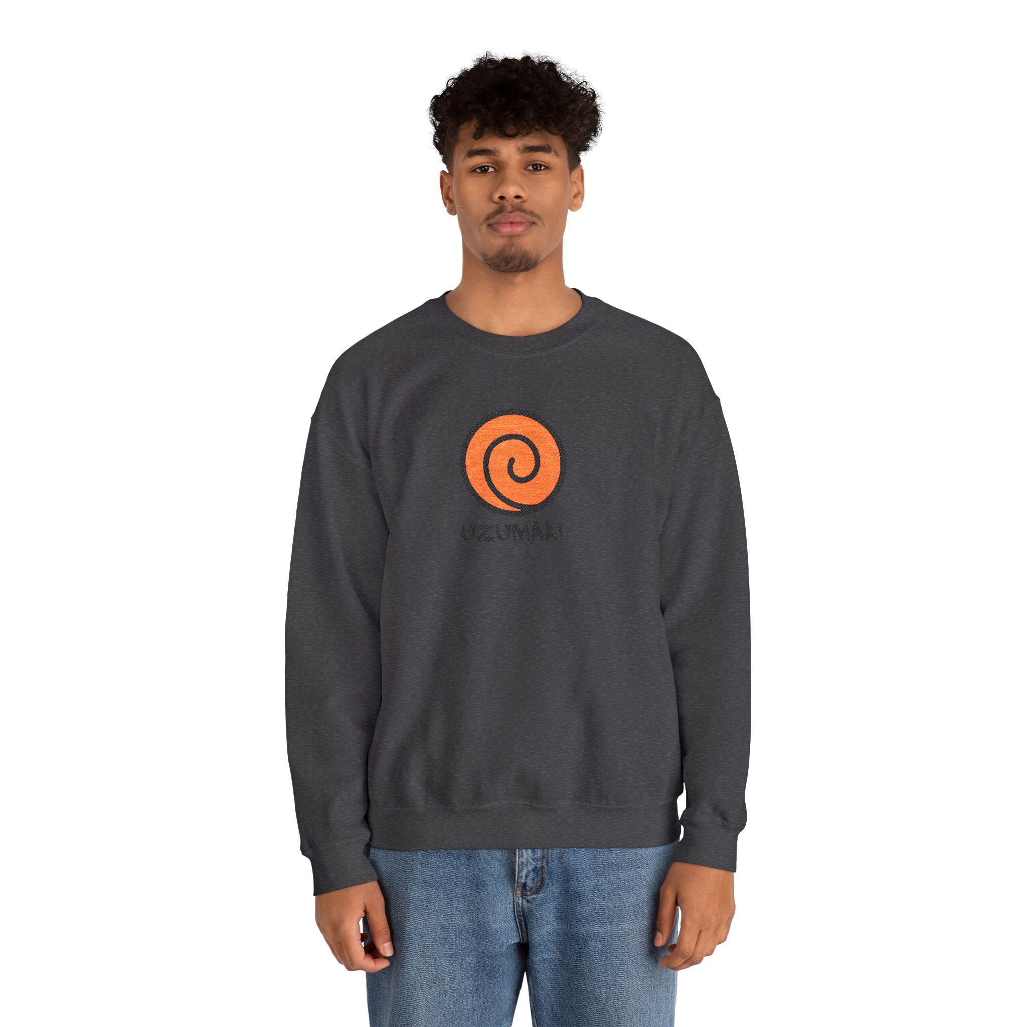 Uzumaki Spiral Crewneck Sweatshirt - Cute Anime-Inspired Logo Crew