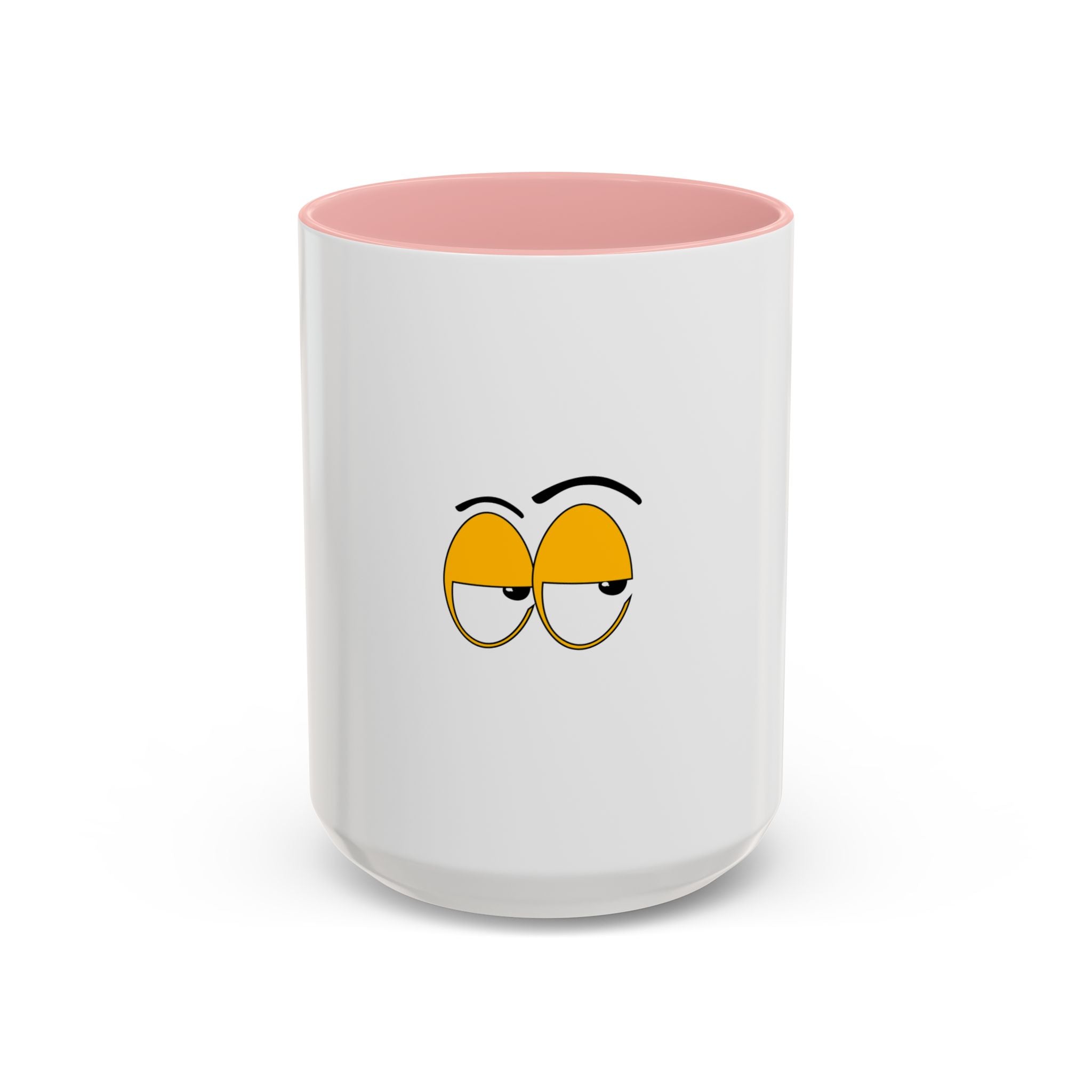 Skeptical Eyes Accent Coffee Mug - Funny Rolling Eyes Emoji Mug