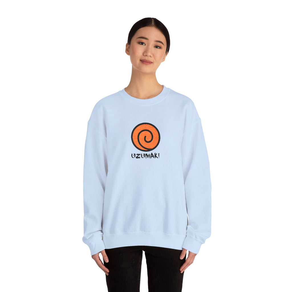 Uzumaki Spiral Crewneck Sweatshirt - Cute Anime-Inspired Logo Crew