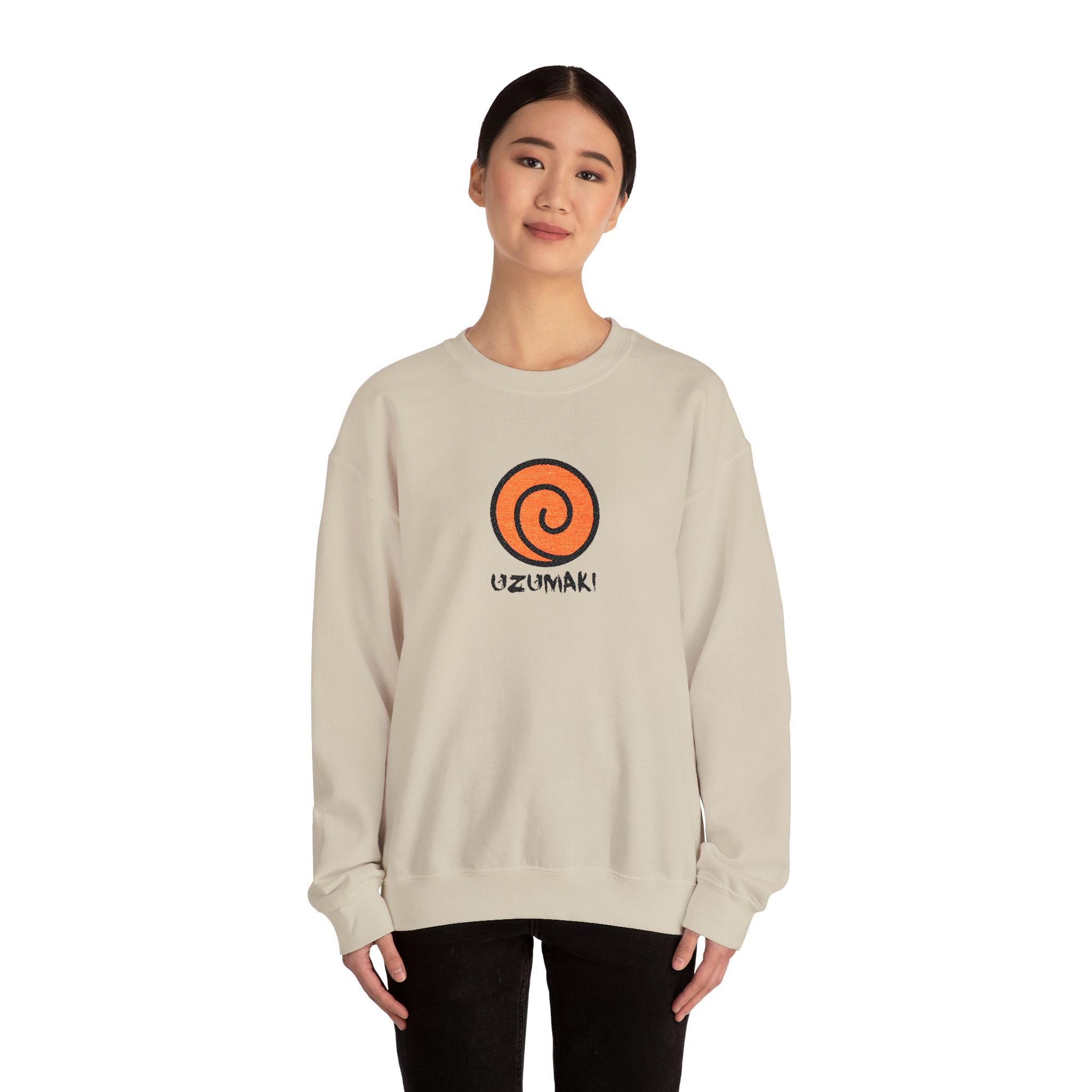 Uzumaki Spiral Crewneck Sweatshirt - Cute Anime-Inspired Logo Crew