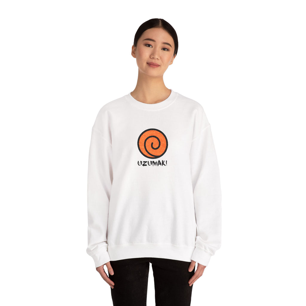 Uzumaki Spiral Crewneck Sweatshirt - Cute Anime-Inspired Logo Crew