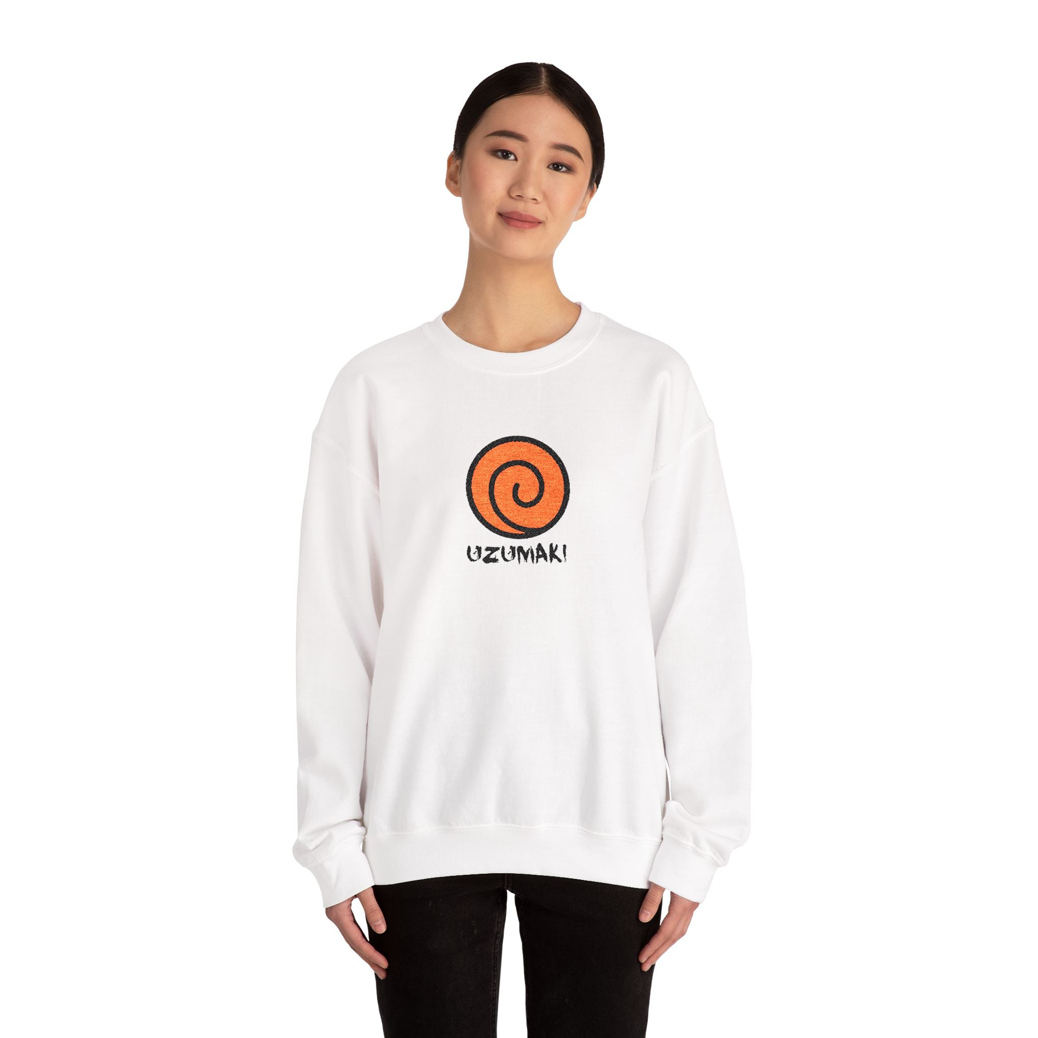 Uzumaki Spiral Crewneck Sweatshirt - Cute Anime-Inspired Logo Crew