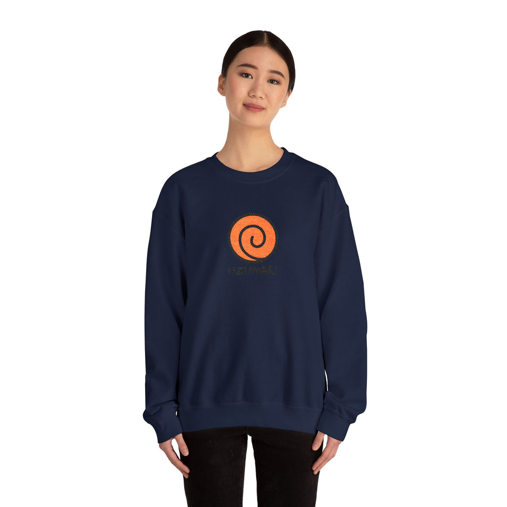 Uzumaki Spiral Crewneck Sweatshirt - Cute Anime-Inspired Logo Crew