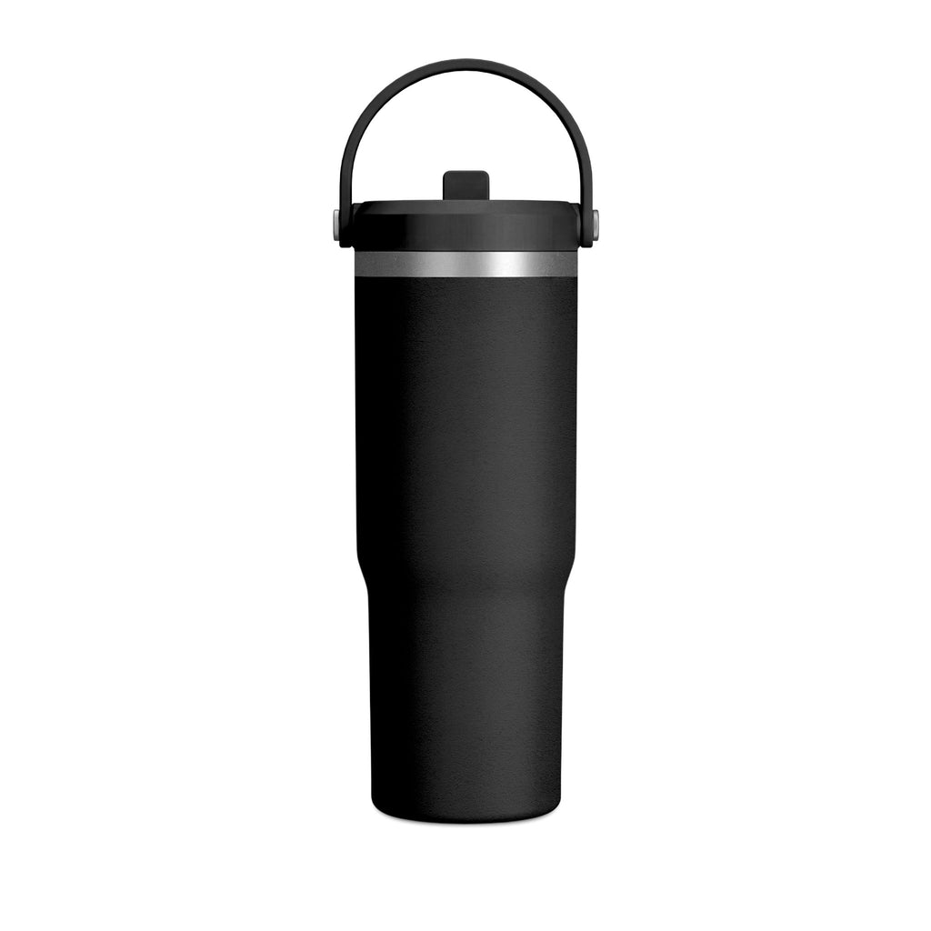 Nomad 32oz Tumbler — Matte Black 'PPT%' Minimalist Travel Mug with Sunglasses Icon