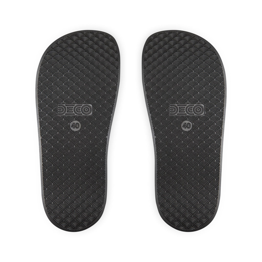 Women's Removable-Strap Slide Sandals — Adjustable White & Black Comfort Slides