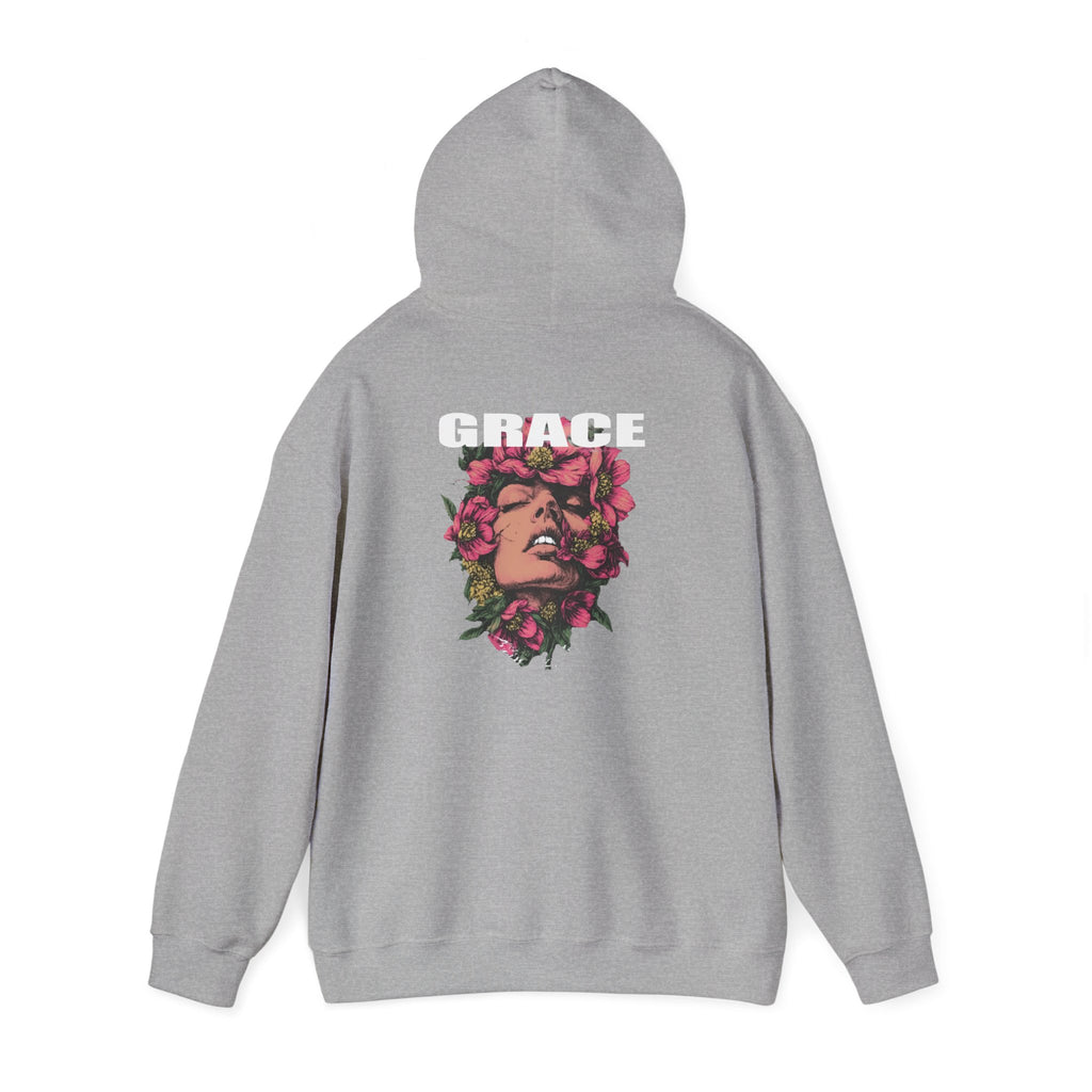 Grace Floral Hoodie - Women's Aesthetic Flower Face Pullover