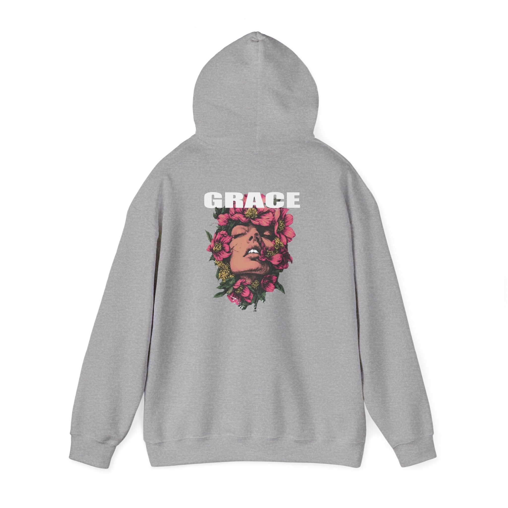 Grace Floral Hoodie - Women's Aesthetic Flower Face Pullover