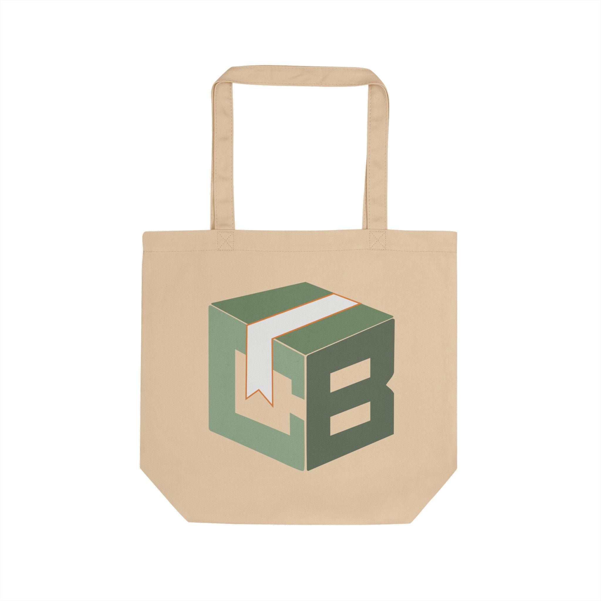 Eco Tote Bag with Green Cube Logo – Reusable Grocery & Market Bag