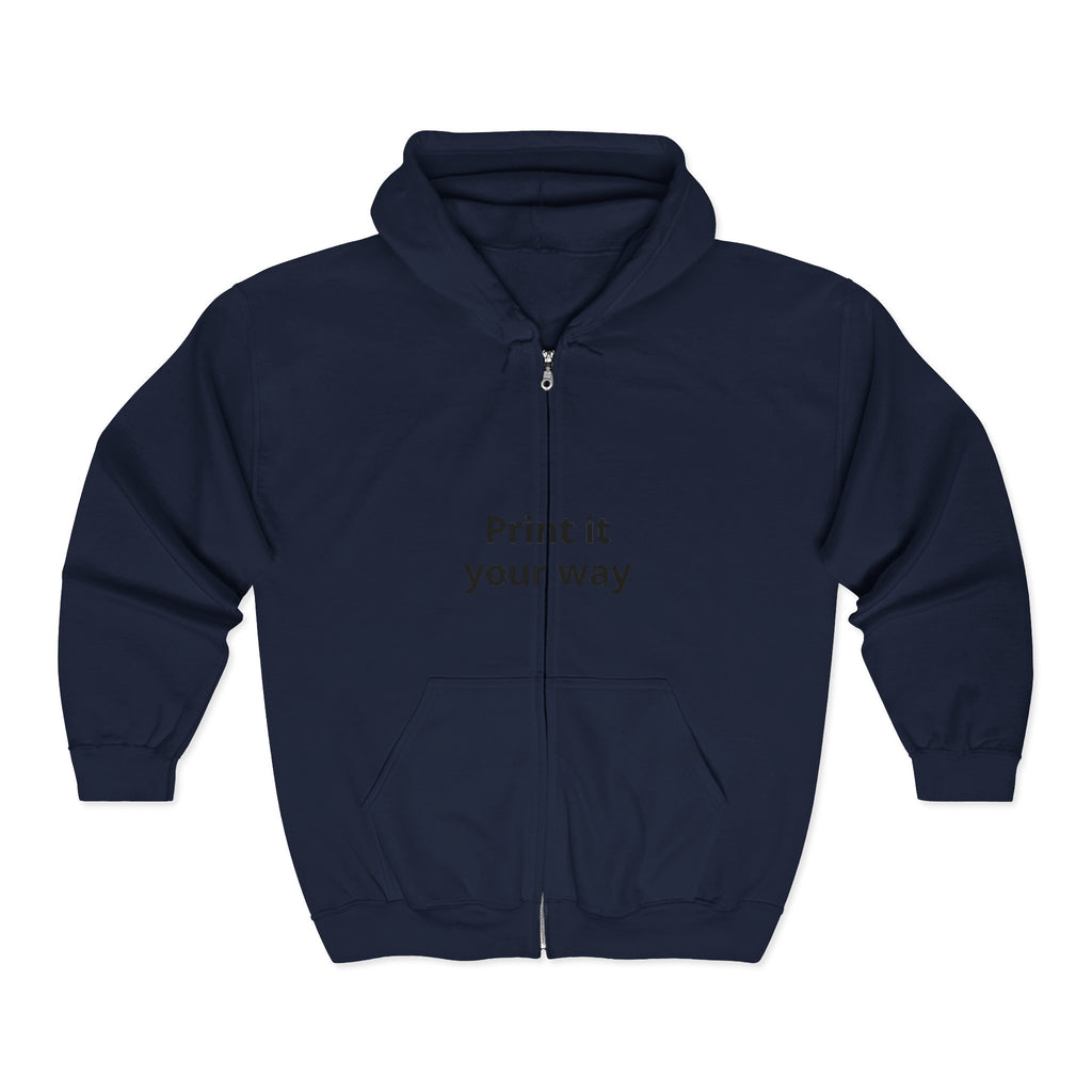 Full Zip Hoodie - Custom Embroidery & Print | Personalize Your Own Text or Design