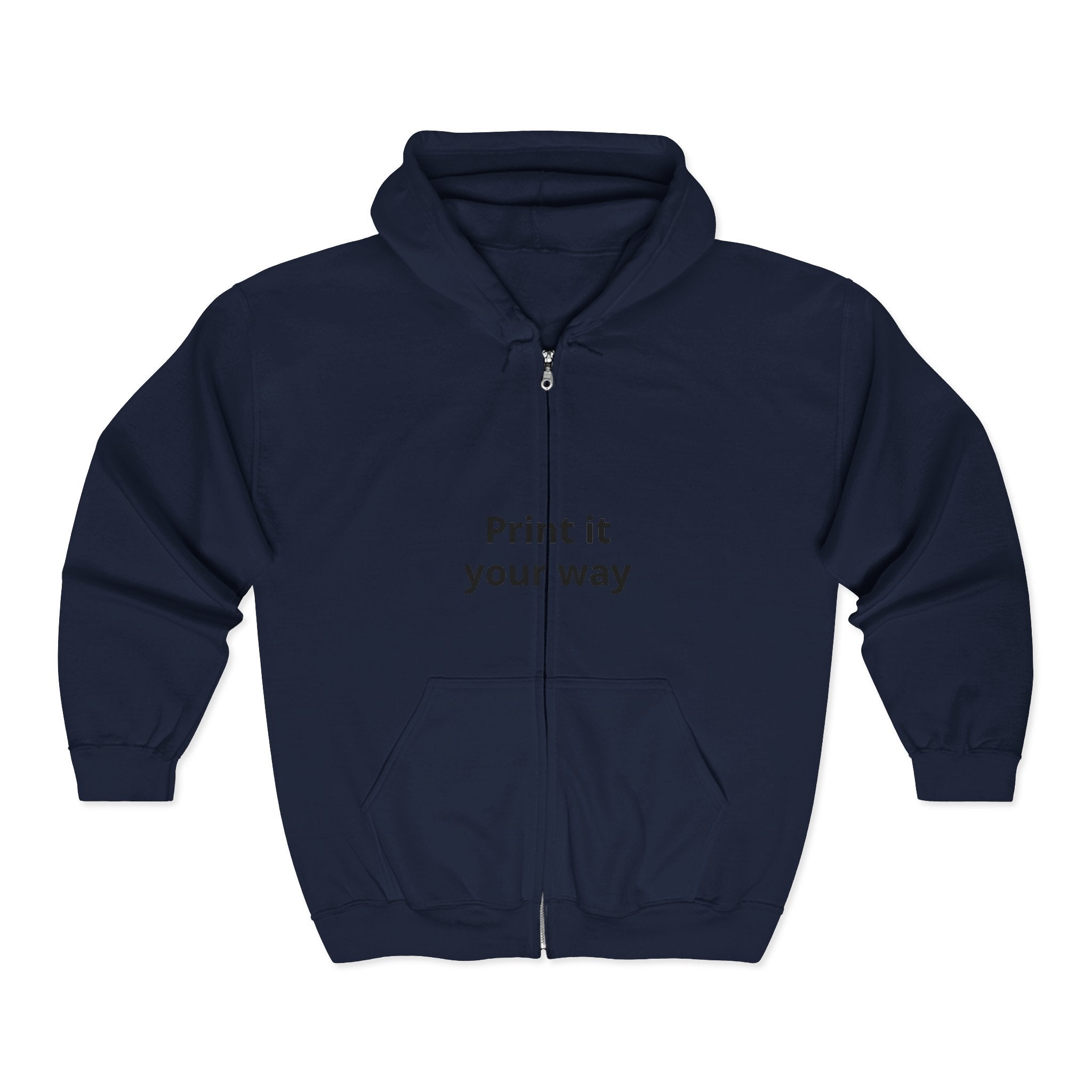 Full Zip Hoodie - Custom Embroidery & Print | Personalize Your Own Text or Design