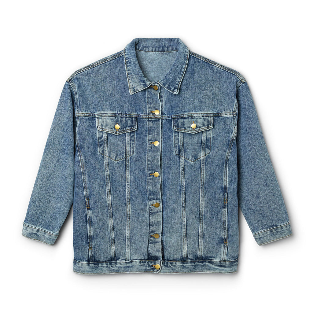 Denim Jacket - Classic Women's Oversized Jean Jacket (Subtle Back Print)