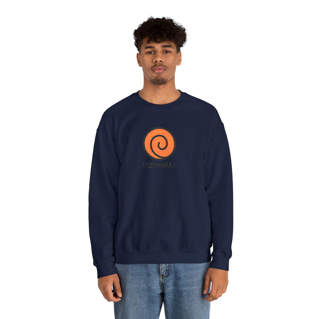 Uzumaki Spiral Crewneck Sweatshirt - Cute Anime-Inspired Logo Crew