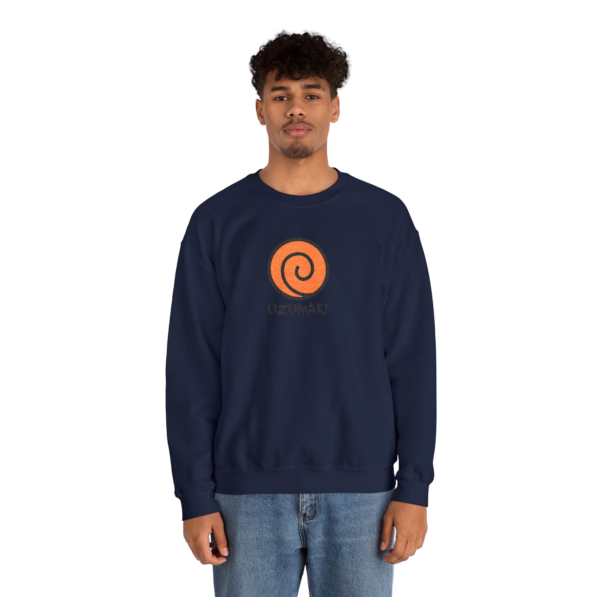 Uzumaki Spiral Crewneck Sweatshirt - Cute Anime-Inspired Logo Crew