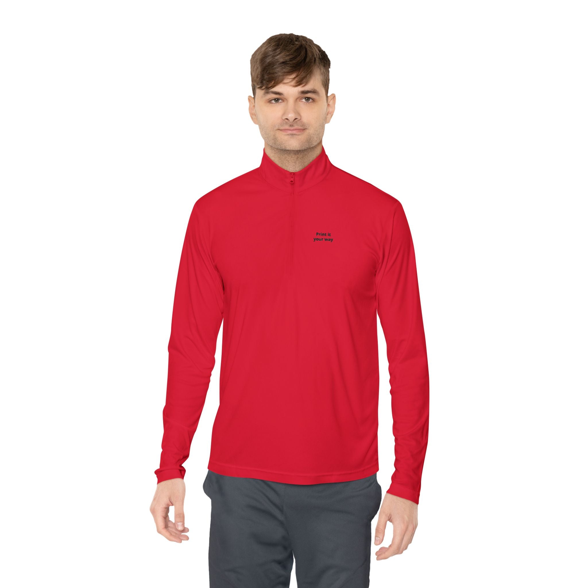 Quarter-Zip Pullover - Custom Text or Logo | Personalize Your Own Chest Print