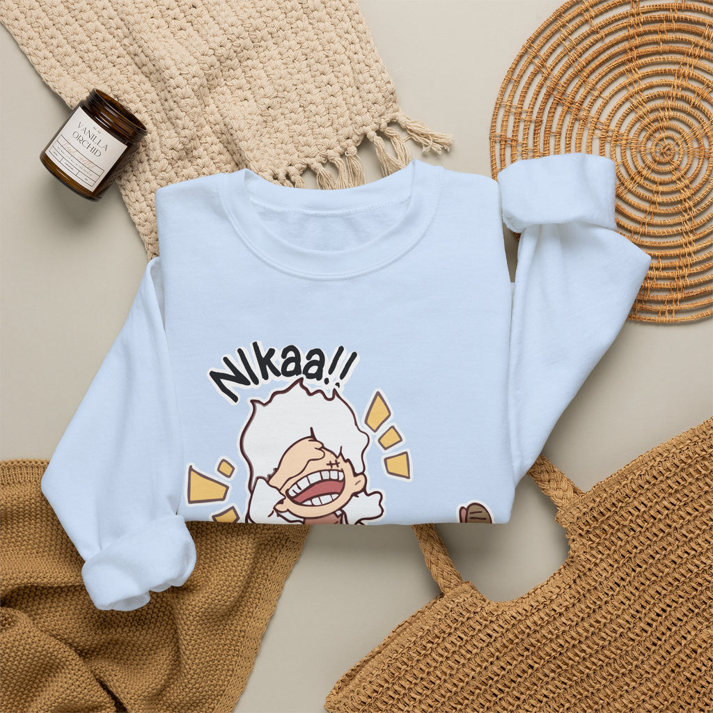 Nikaaa! Cartoon Laugh Crewneck Sweatshirt