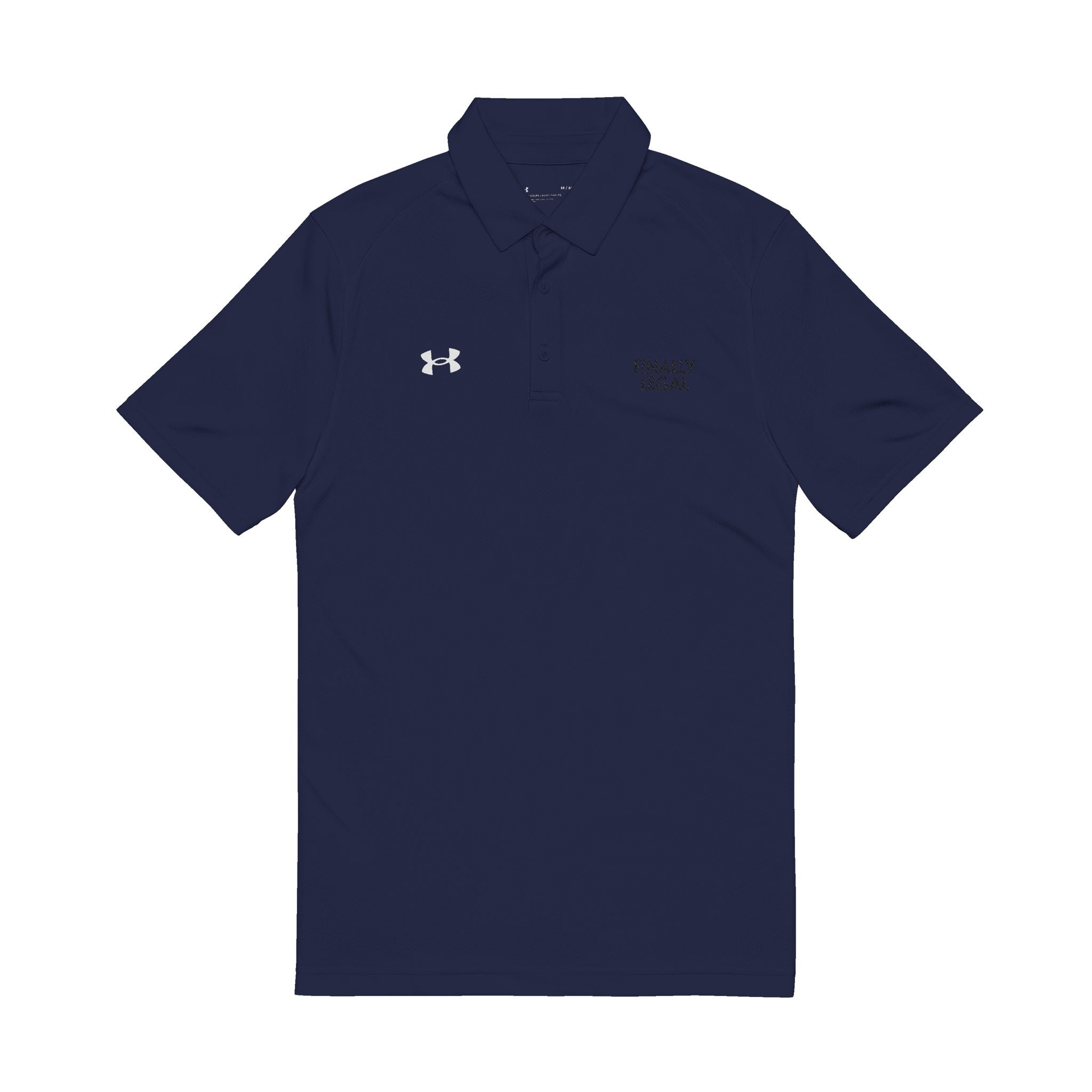 Embroidered 'Finally Legal' Men's Polo Shirt - Performance Golf/Work Polo