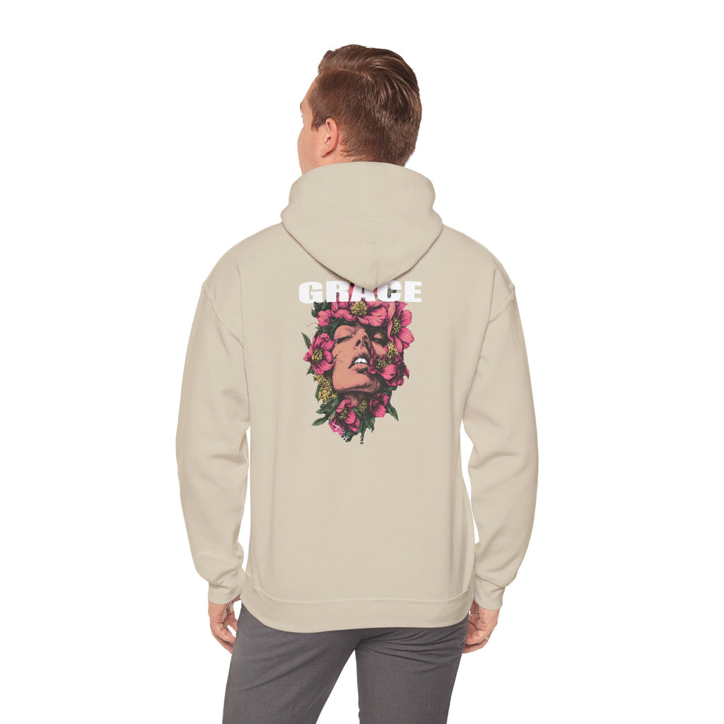 Grace Floral Hoodie - Women's Aesthetic Flower Face Pullover