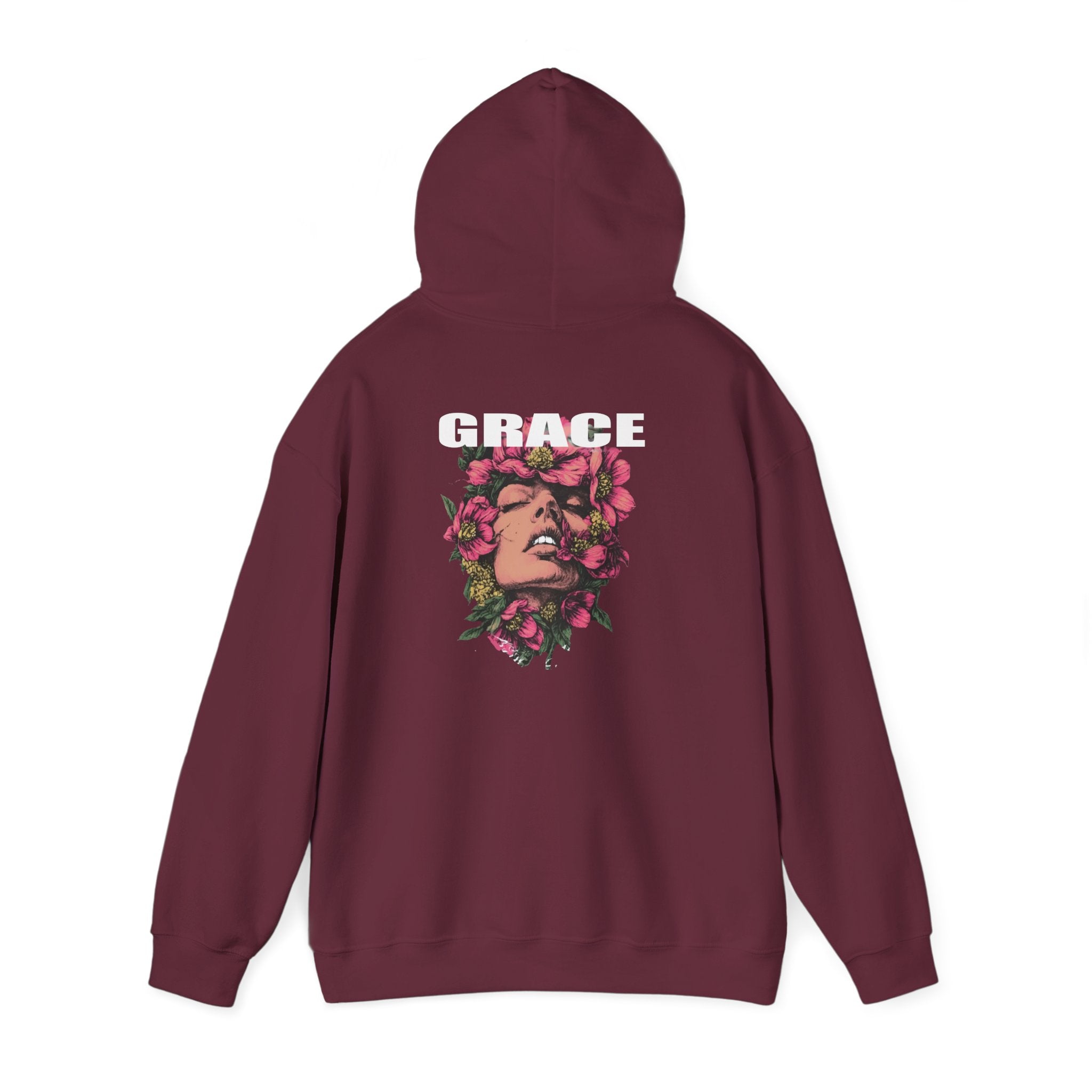 Grace Floral Hoodie - Women's Aesthetic Flower Face Pullover