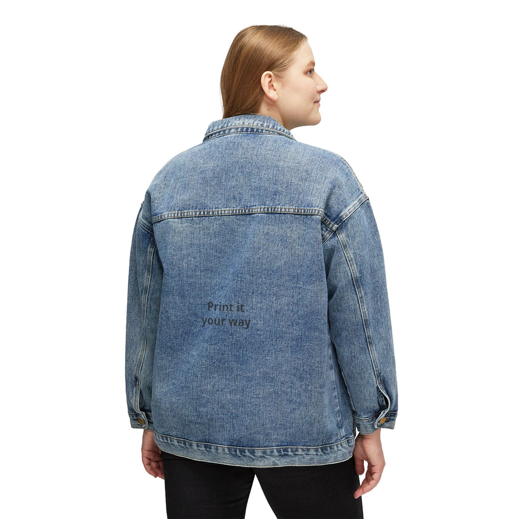 Denim Jacket - Classic Women's Oversized Jean Jacket (Subtle Back Print)