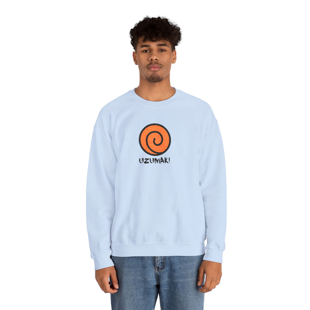 Uzumaki Spiral Crewneck Sweatshirt - Cute Anime-Inspired Logo Crew