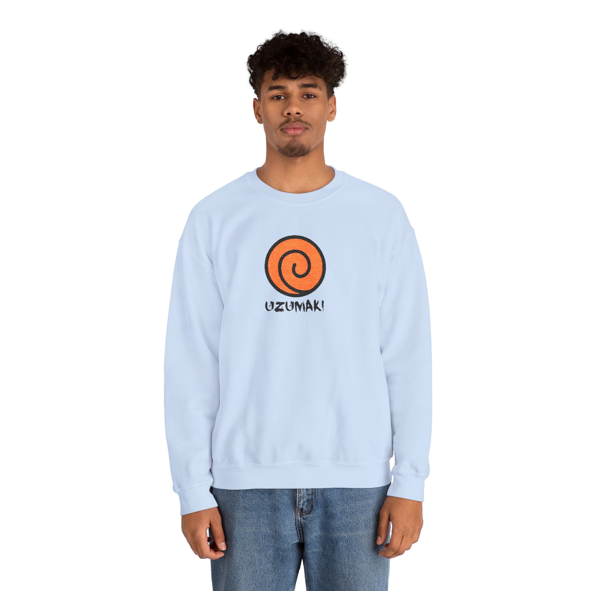 Uzumaki Spiral Crewneck Sweatshirt - Cute Anime-Inspired Logo Crew