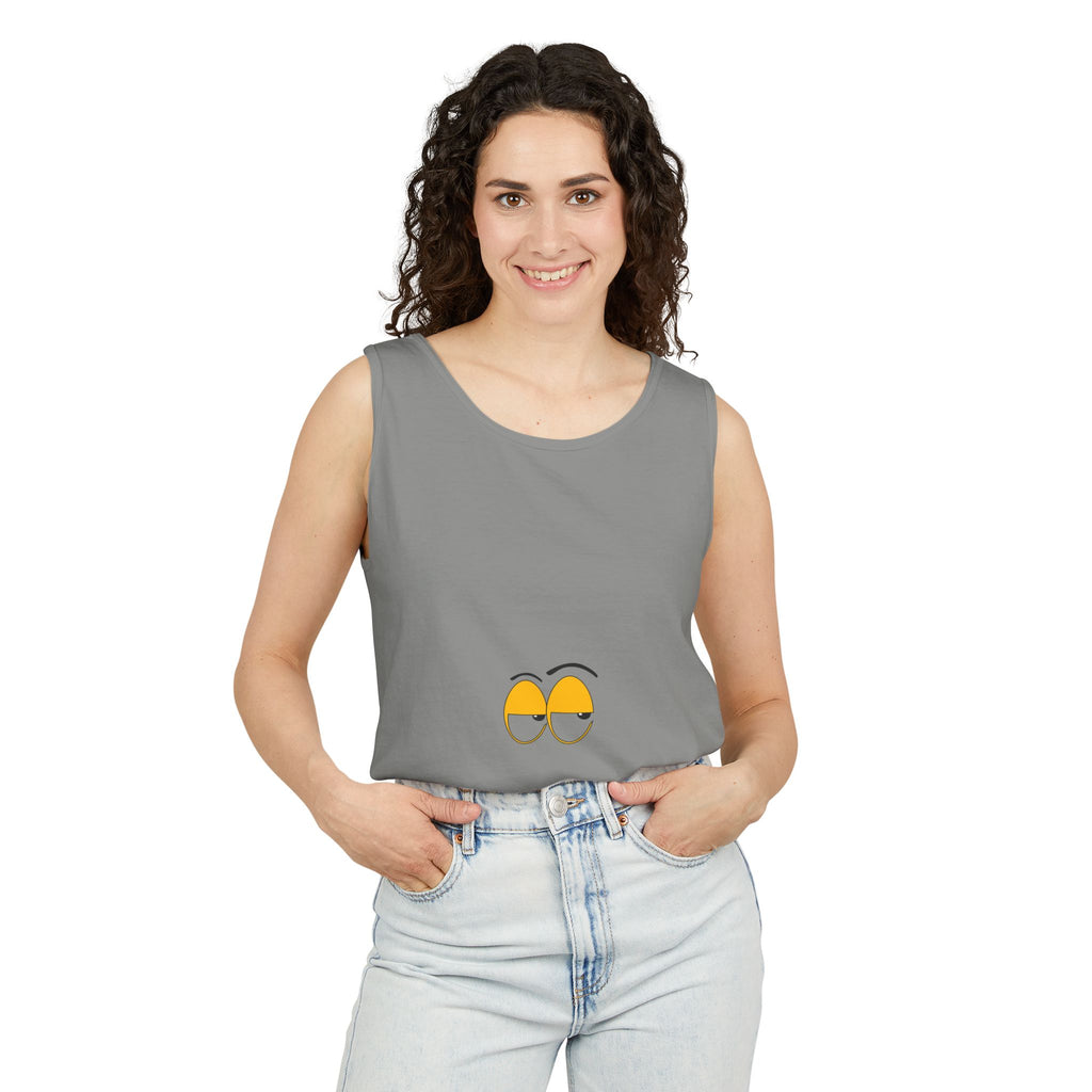 Sleepy Eyes Tank Top - Custom Text Graphic Tank | Personalize Your Own Message
