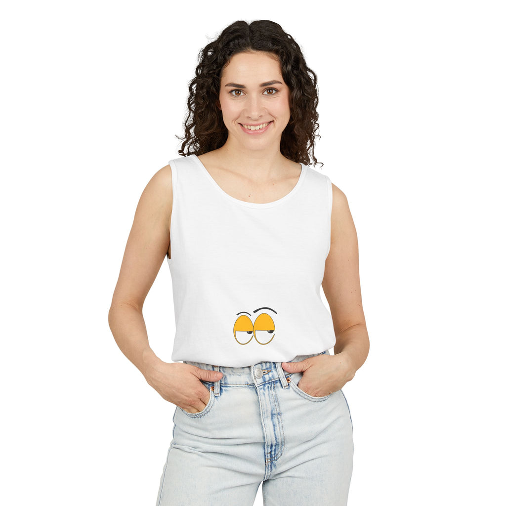 Sleepy Eyes Tank Top - Custom Text Graphic Tank | Personalize Your Own Message