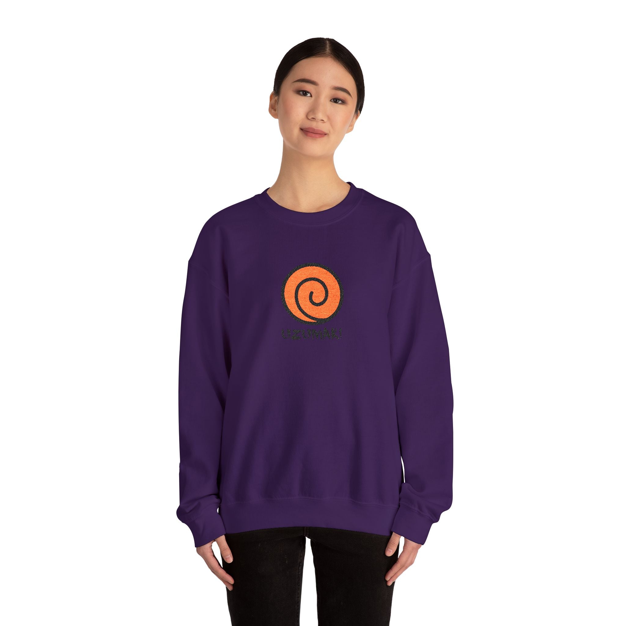 Uzumaki Spiral Crewneck Sweatshirt - Cute Anime-Inspired Logo Crew