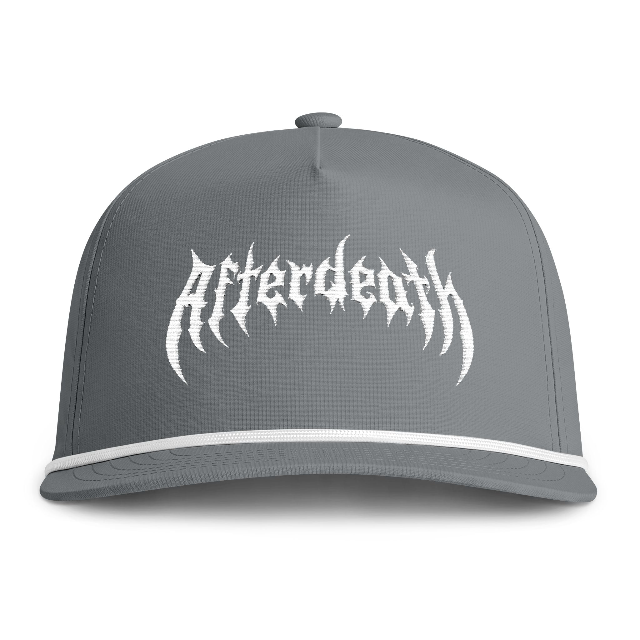 Rope Cap - 'Afterdeath' Distressed Metal Logo Trucker Hat