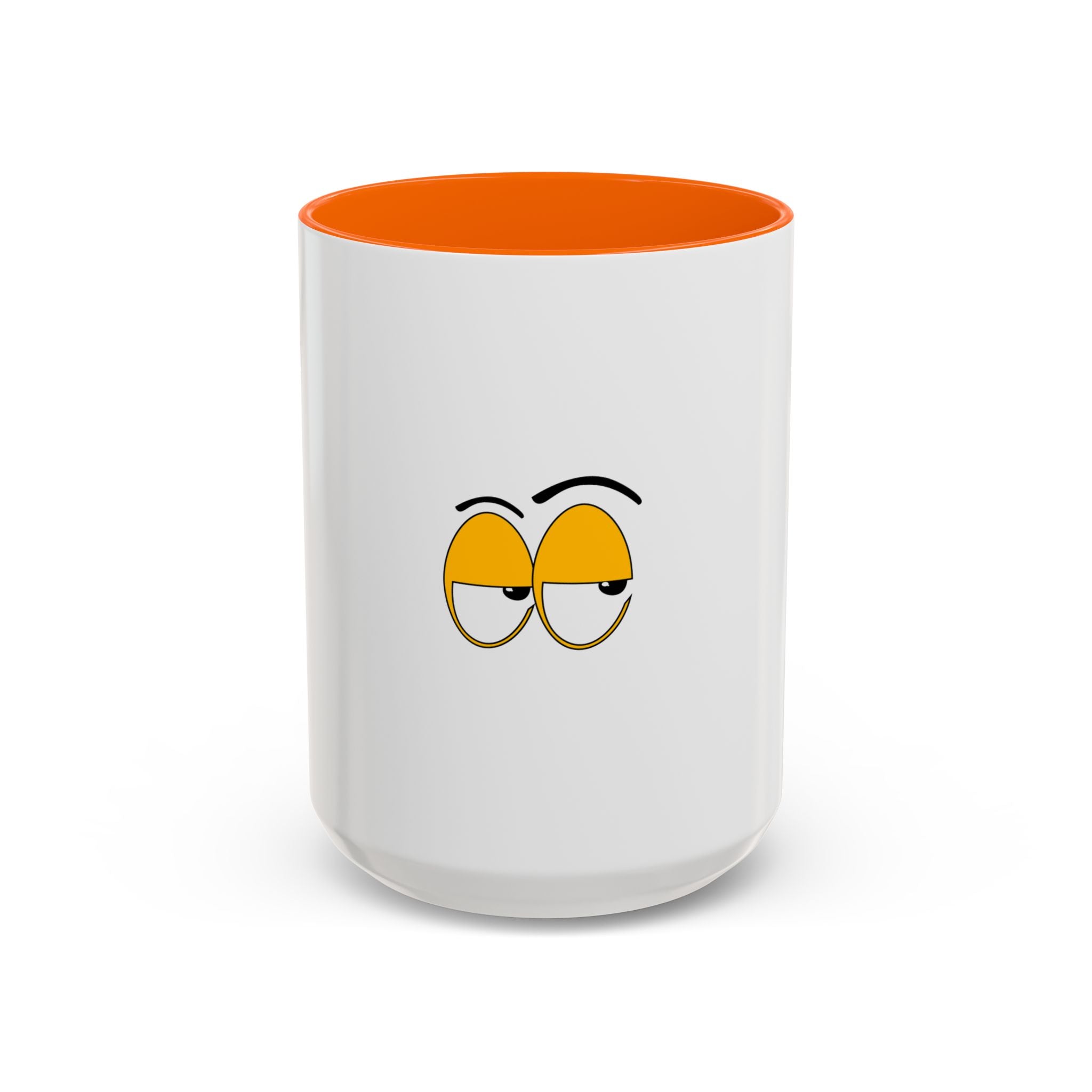 Skeptical Eyes Accent Coffee Mug - Funny Rolling Eyes Emoji Mug
